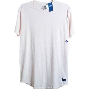 HOLLISTER Mens Longline Curved Hem Crew Neck T-Shirt Small New With Tags Pink